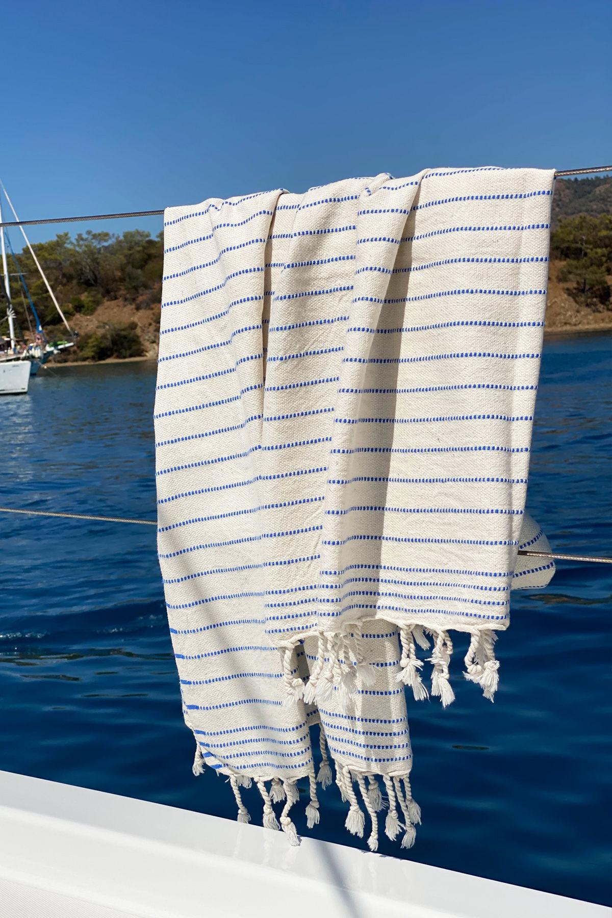 L'essentiel Maison Ručnik za plažu Blue-Cream