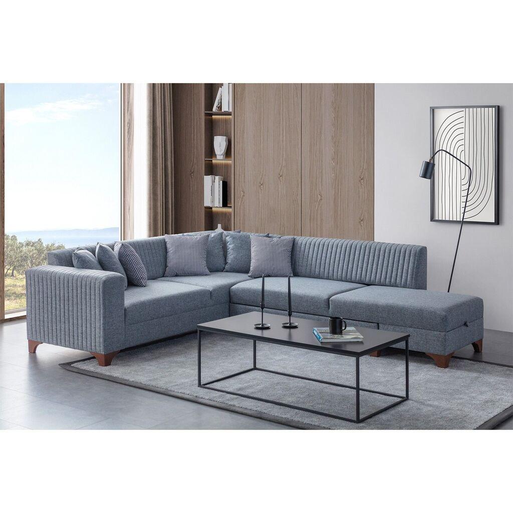 Atelier del Sofa Ugaona sofa na razvlačenje Zapad Desno, 230 x 285 cm, Siva