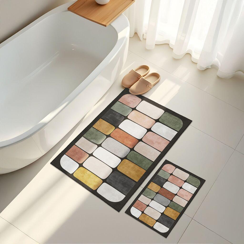 L'essentiel Maison Set prostirki za kupatilo Asr26, 2 dijela, crni