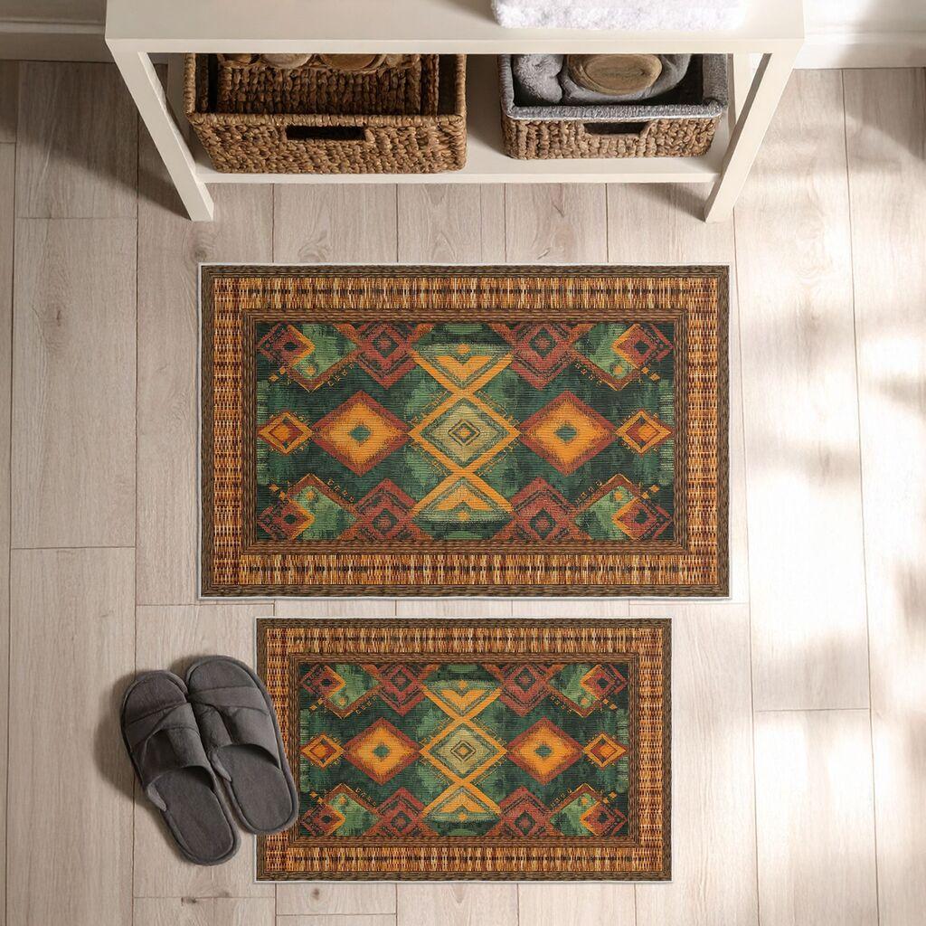 L'essentiel Maison Set prostirki za kupatilo Asr16, 2 dijela, zelena