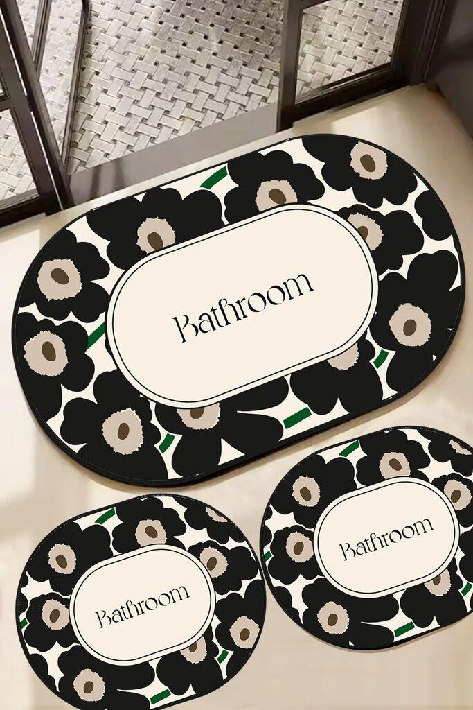 L'essentiel Maison Oweld set tepiha za kupatilo, 3 komada, crni