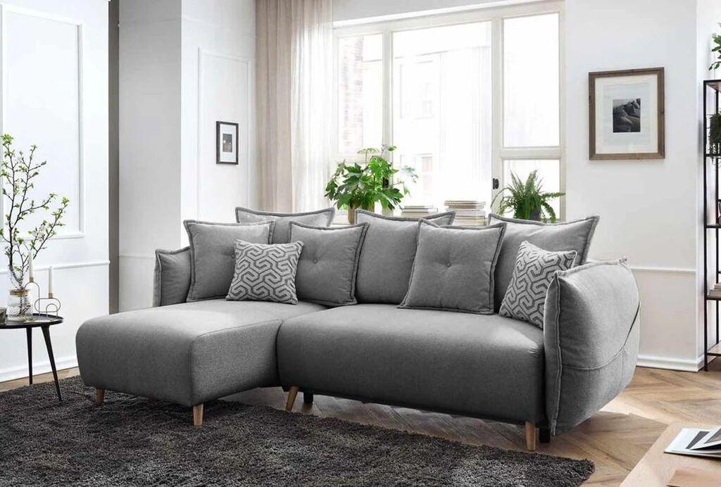 Atelier del Sofa Kutna sofa na razvlačenje Puffy, 255 x 165 cm, Siva