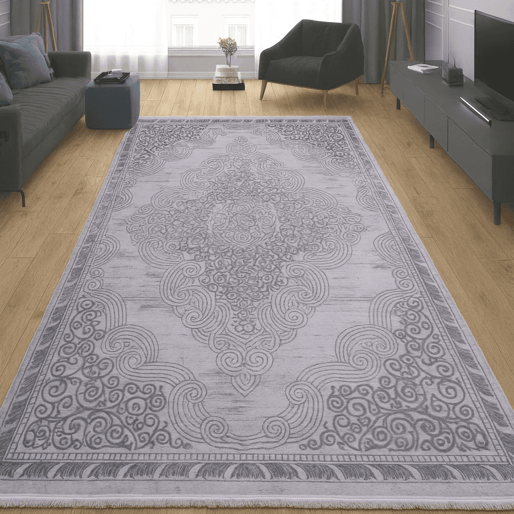Merinos Končani tepih Ornament uzorak, 240x340 cm, Sivi