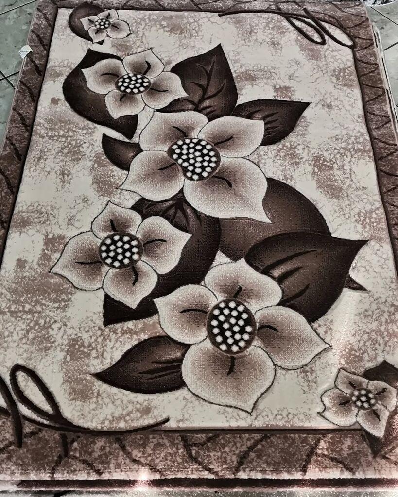 Merinos Končani tepih Cvjetni uzorak, 120x170 cm, Sivi