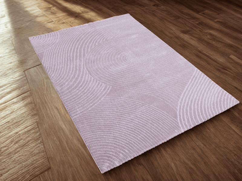 Merinos Končani tepih Valoviti krugovi, 200x290 cm, Svijetlosivi