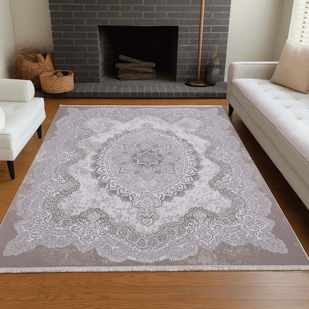 Merinos Končani tepih Dinamične forme, 133x190 cm, Sivi