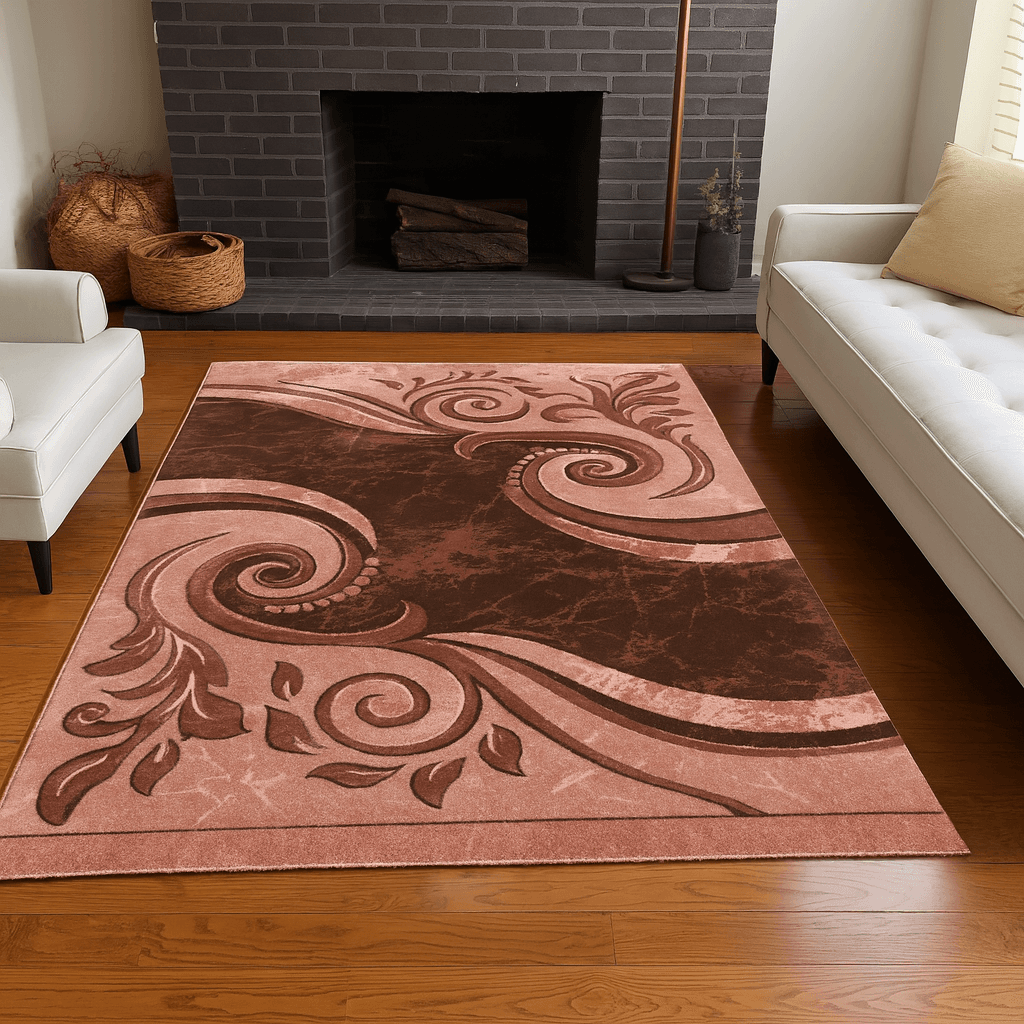 Merinos Končani tepih Barokni motivi, 140x200 cm, Roze