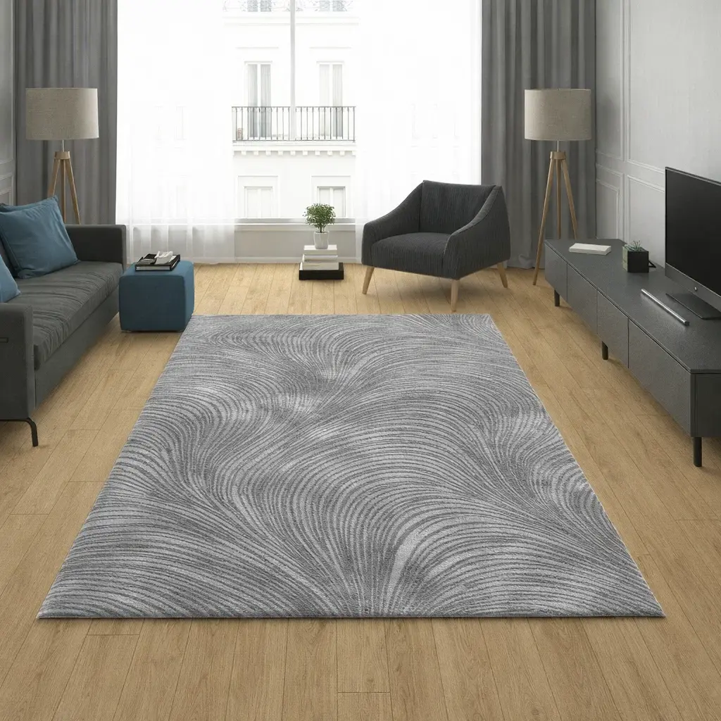 Merinos Končani tepih Pješčani vrtlog, 133x190 cm, Sivi