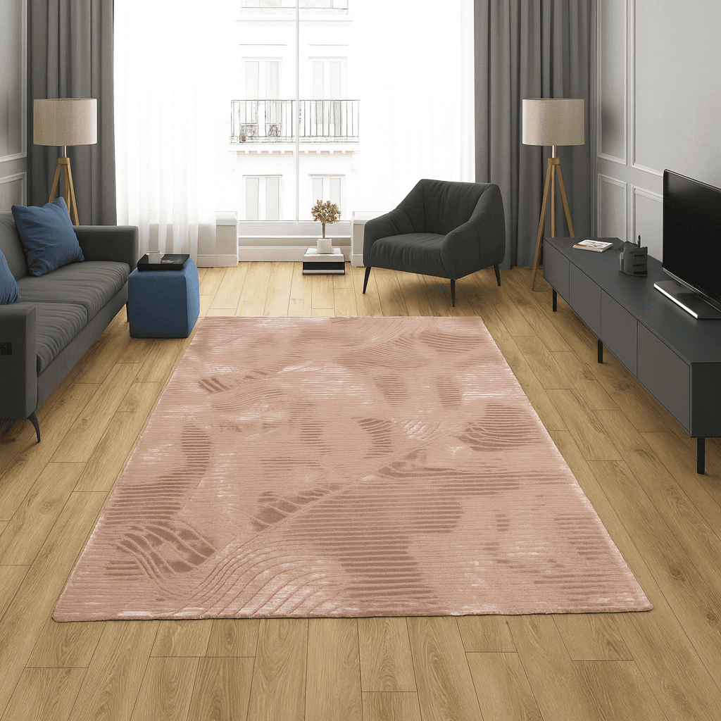 Merinos Končani tepih Talasaste linije, 160x220 cm, Bež