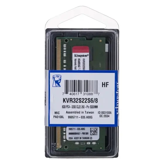 Kingston RAM SODIMM, 8GB, DDR4 3200MHz
