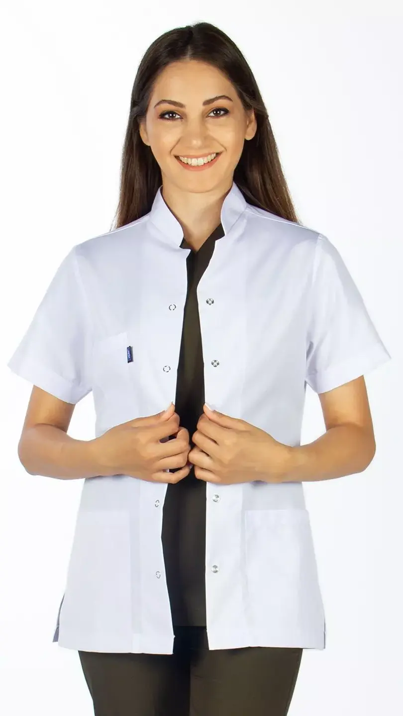 Medical House Ženski mantil kratkih rukava, Bijeli