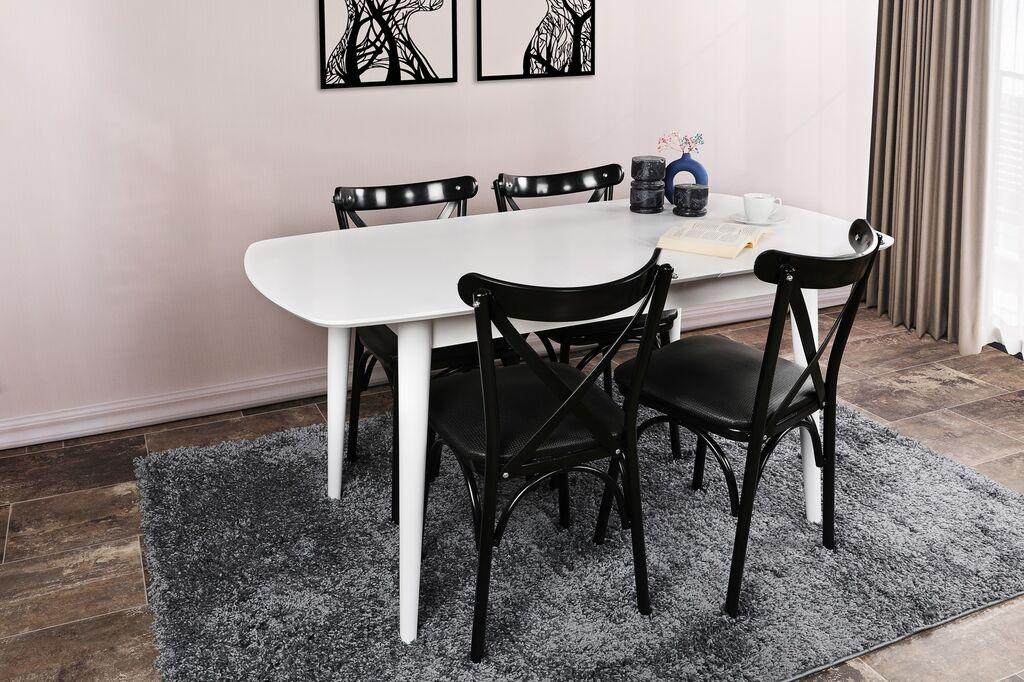 Hanah Home Retro 1193 Trpezarijski sto, Bijeli