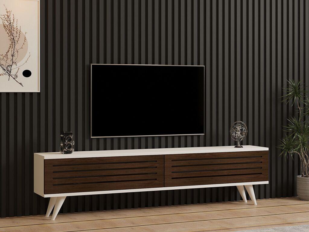 Hannah Home Hill TV polica, smeđe-bijela