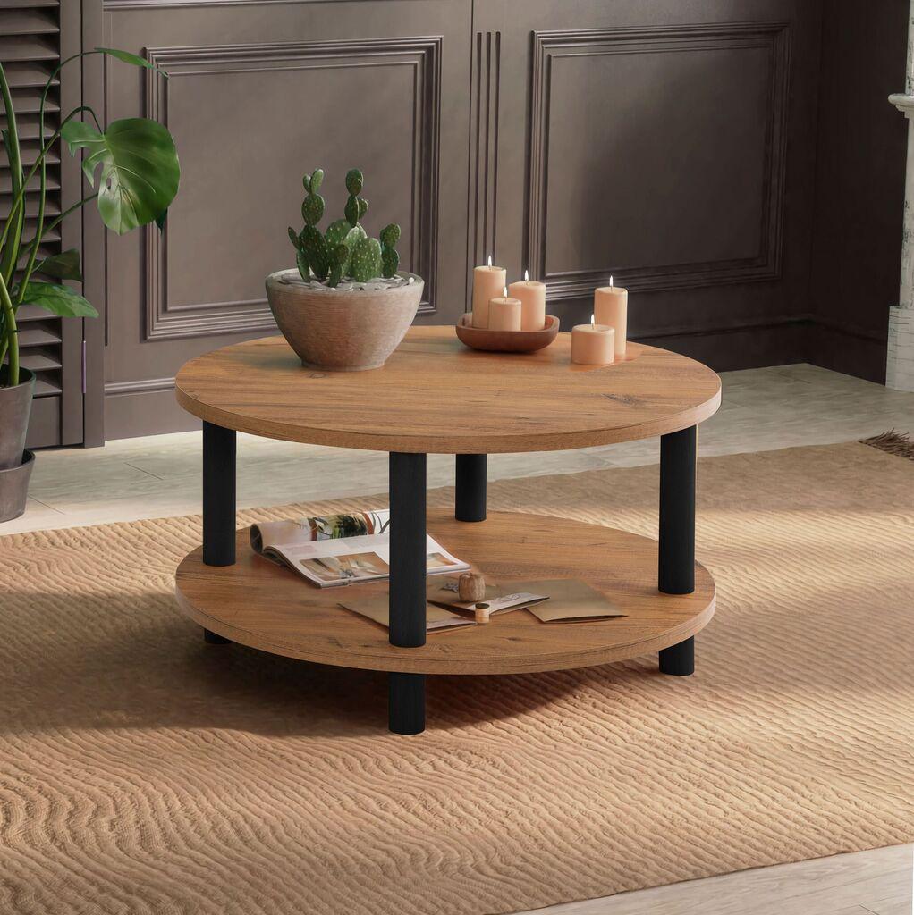 Hanah Home Klub sto Roby 70cm Crno-Bež