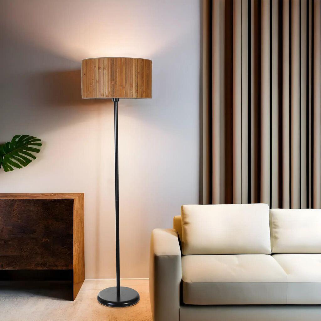 Opviq Podna lampa Bambu 01, 162 cm, E27, Crna