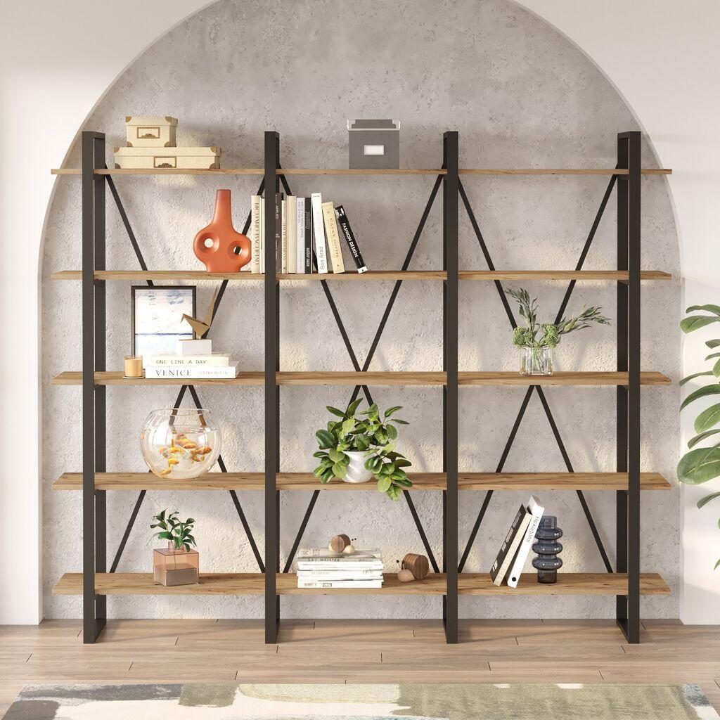 Hanah Home ML4 A Polica za knjige 219,6x180x34cm, Smeđa