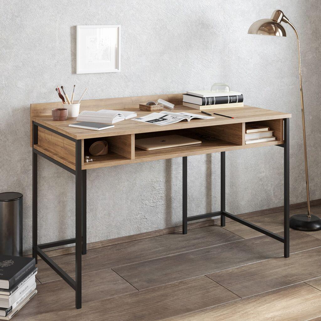 Hanah Home Tumata Crni radni sto 119,5x65,2x62cm, Bež