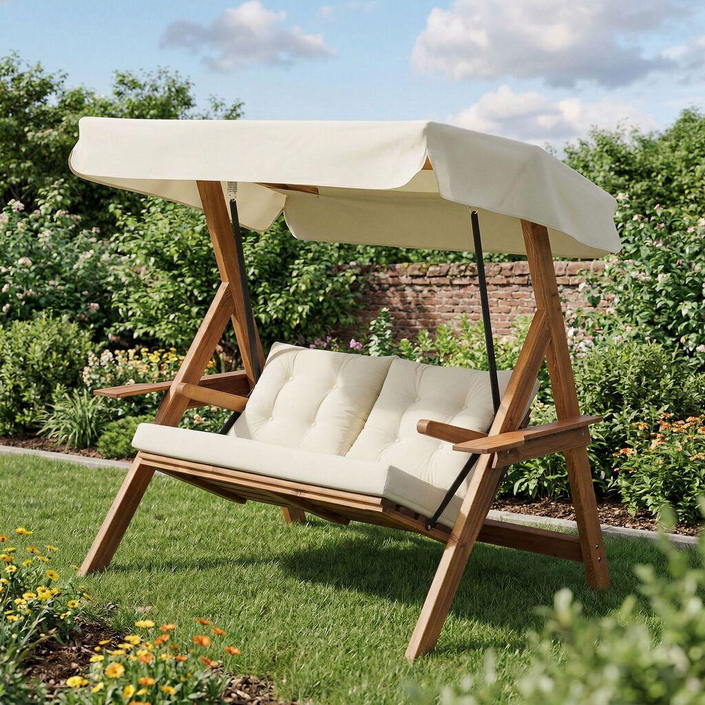 Hanah Home Vrtna ljuljaška Galata Swing S2 120x195x58cm Krem