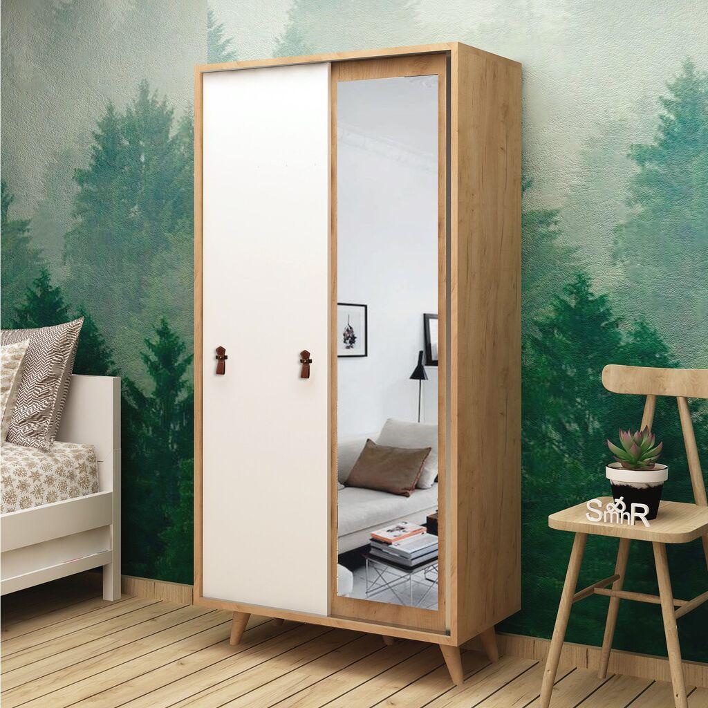 Hanah home Ormar Yahha 100x190x60cm Hrast-Bijela