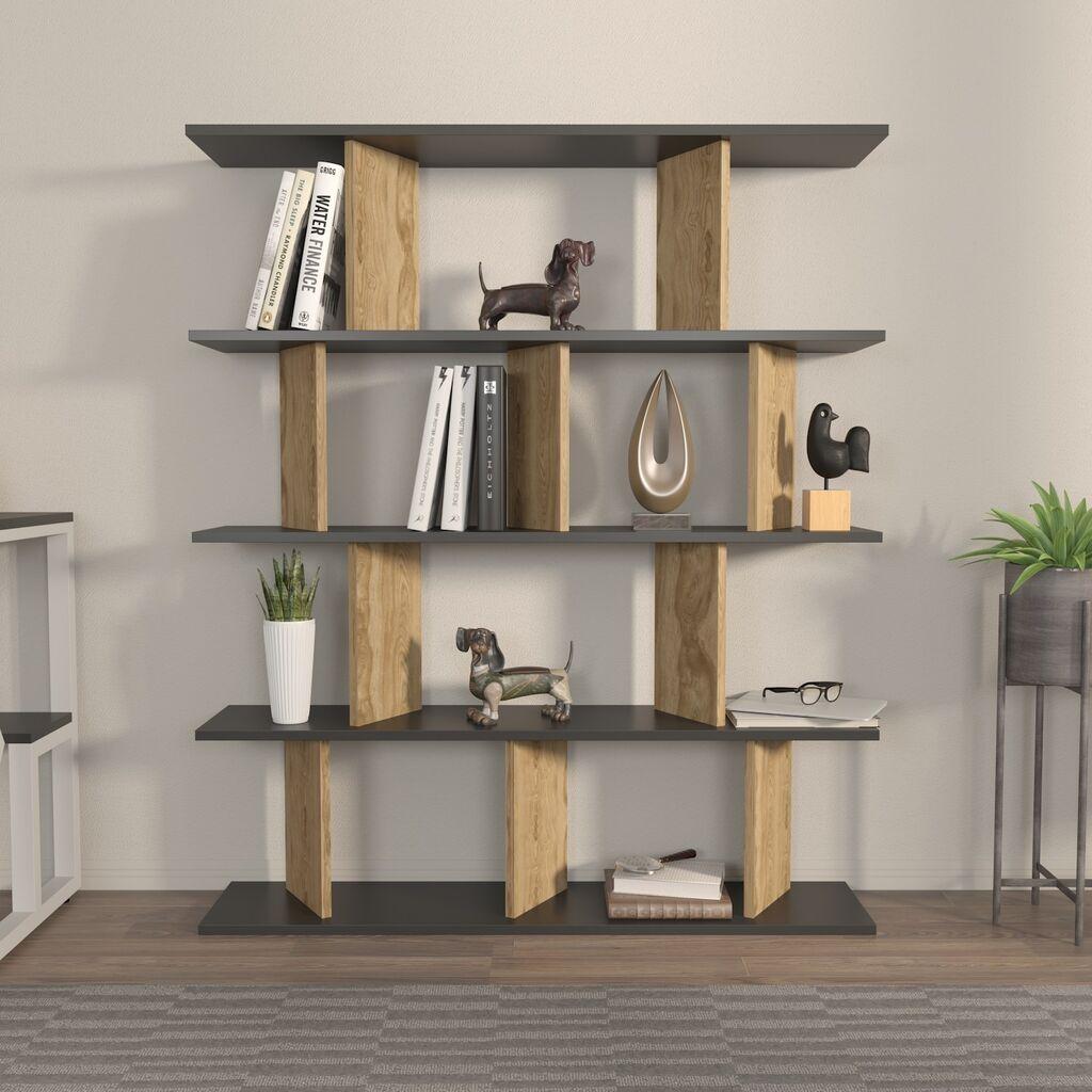 Hanah Home Polica 120x141x24.6cm Crni hrast
