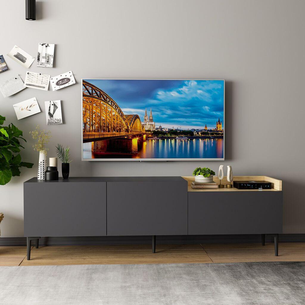 Hanah Home Mia TV polica, tamno siva