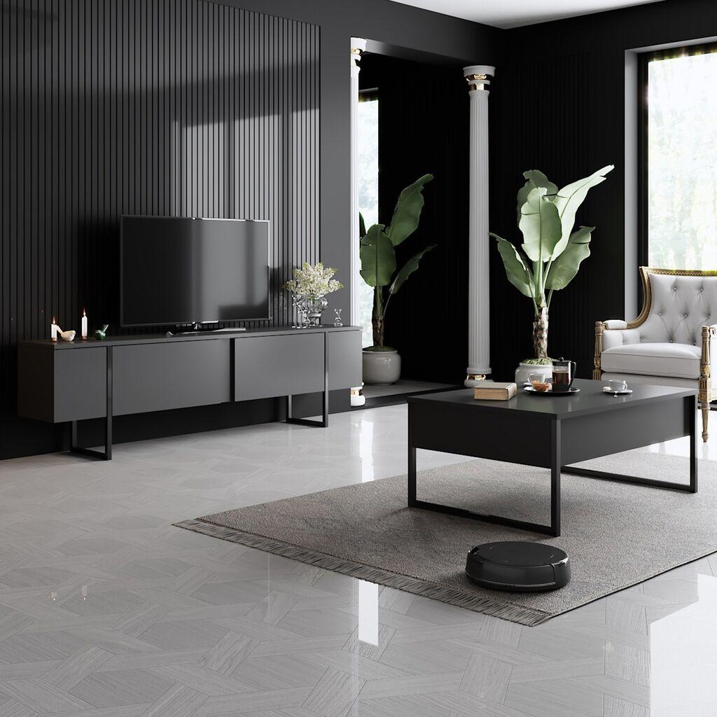 Hanah Home Luxe set za dnevni boravak, 2 dijela, antracit