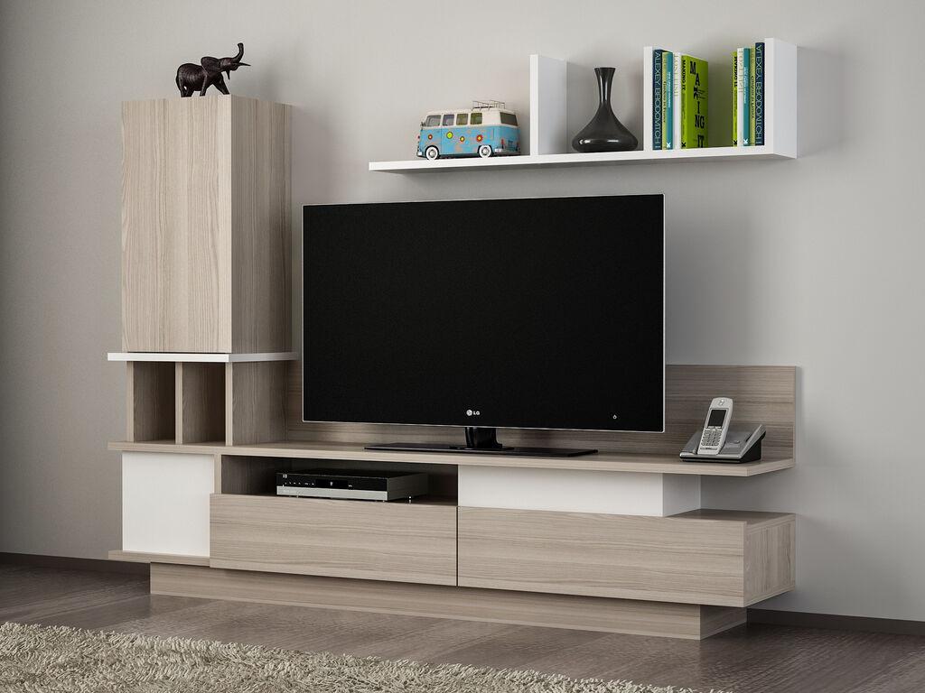Hanah home TV komoda Como bijela-krem boja
