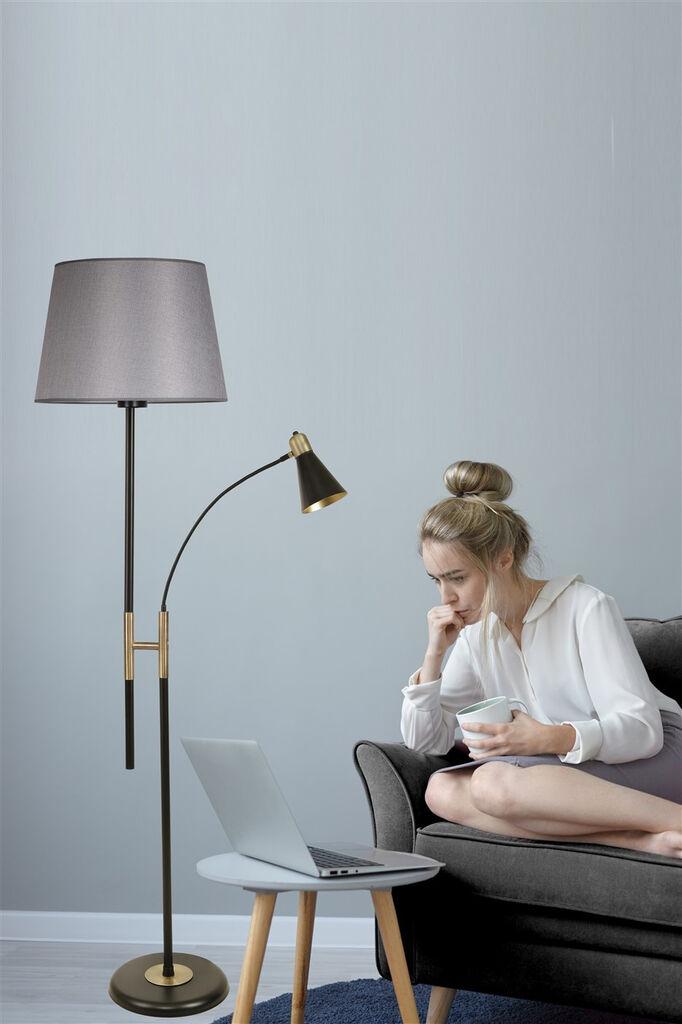 Opviq Forza Siyah Lambader 534LUN4301 Podna lampa, siva