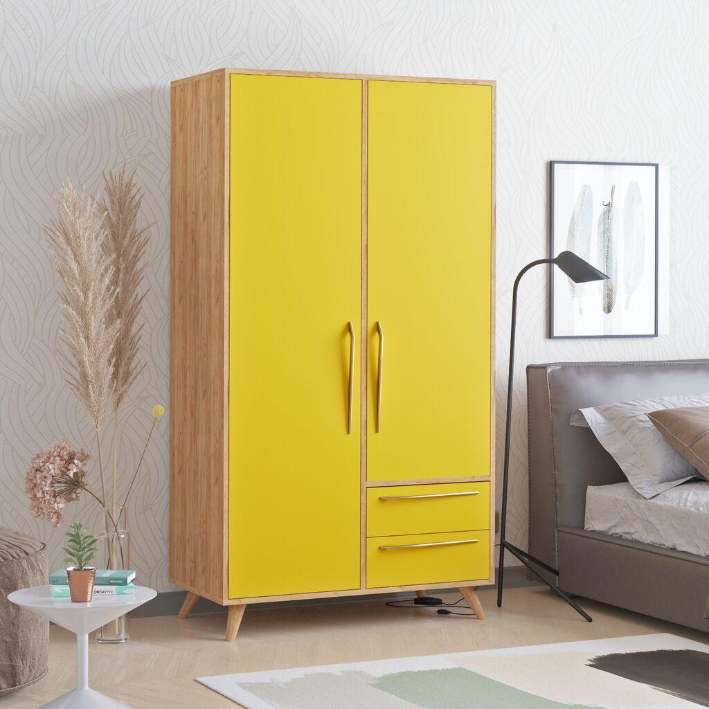 Hanah home Ormar CYRIA 100x190x52cm Hrast-Žuta