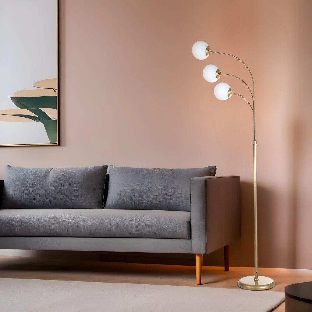 Opviq Podna lampa Badi 3, 170 cm, E27, Zlatna boja