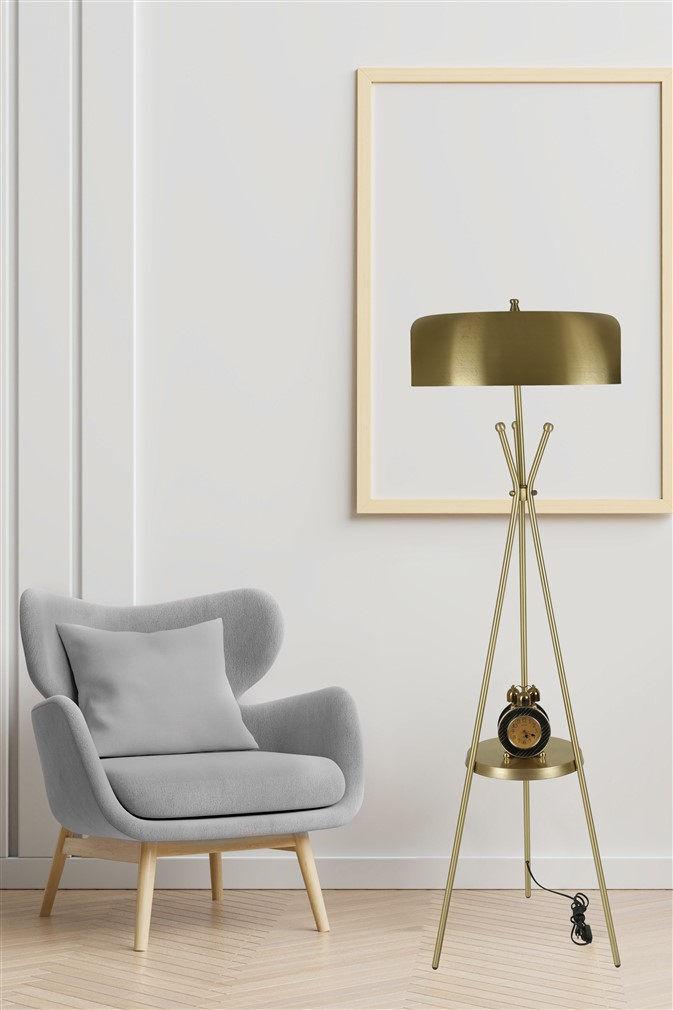 Opviq Podna lampa Venedik Retro 8, 165 cm, E27, Zlatna boja