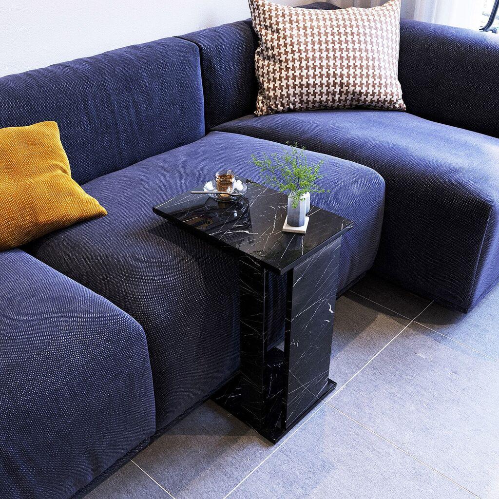 Hanah home Klub sto Pasific C 30x61x43cm Crno-bijeli