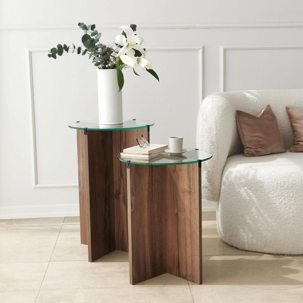 Hanah Home Set klub stolića, 2 dijela Lily 40cm Orah