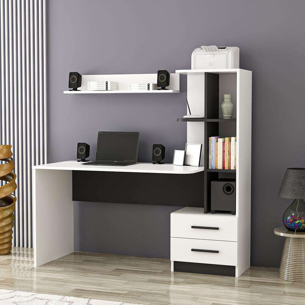 HANAH HOME Aljaska Radni sto, Crno-bijelo