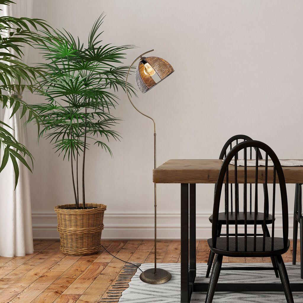 Opviq podna lampa Demilune, 165 cm, zlatna boja