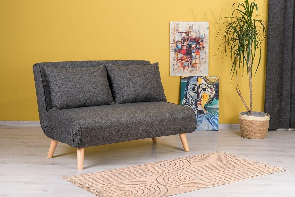 Atelier del Sofa Folde Sofa, 2 Sedišta, Tamnosiva