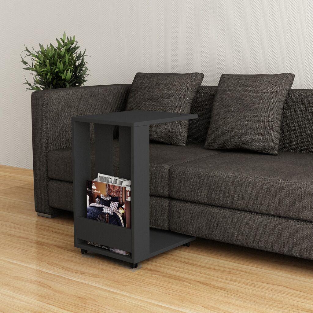 Hanah home Klub sto Edi 37x60x45cm Antracit