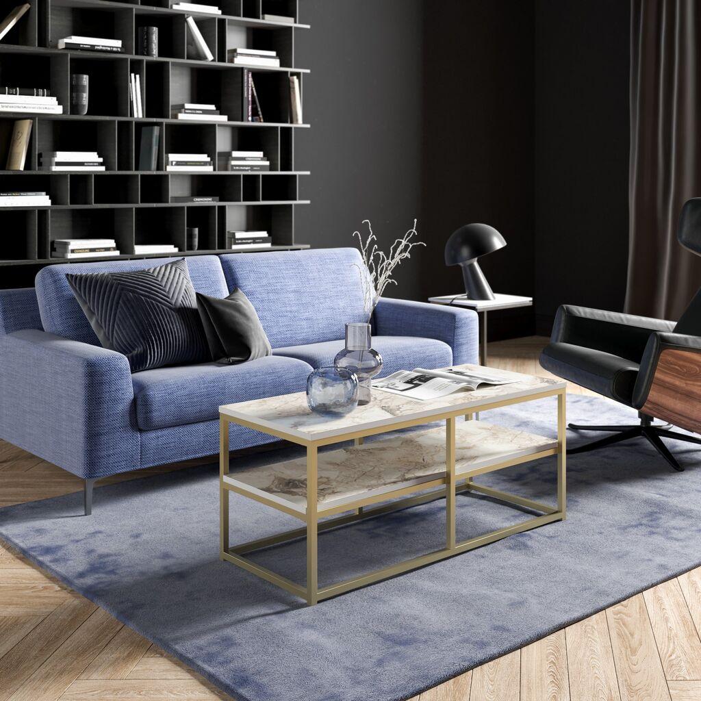 Hanah Home Club sto Forteaus 110x47x52cm zlatno-bijeli