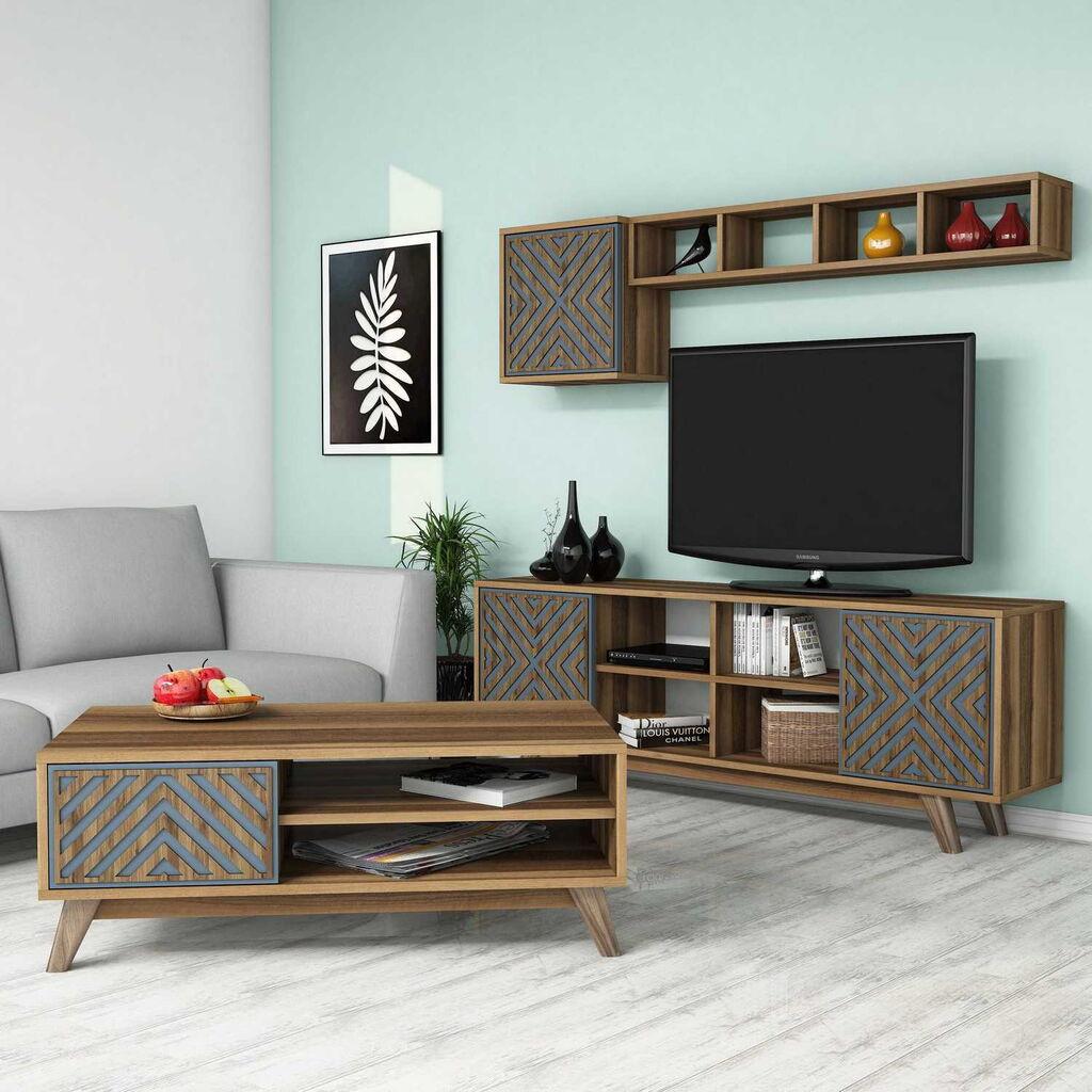 Hanah Home Set TV komoda i klub stolić, orah