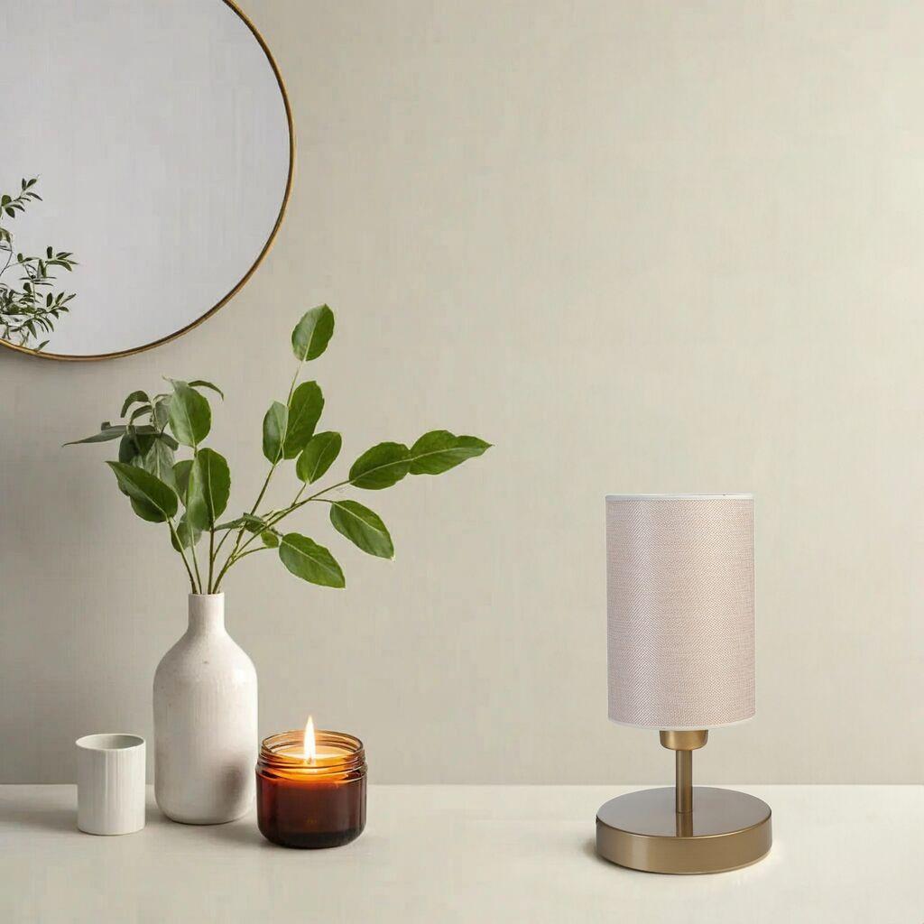 Opviq Stona lampa E27 Grlo, Krem-Zlatna