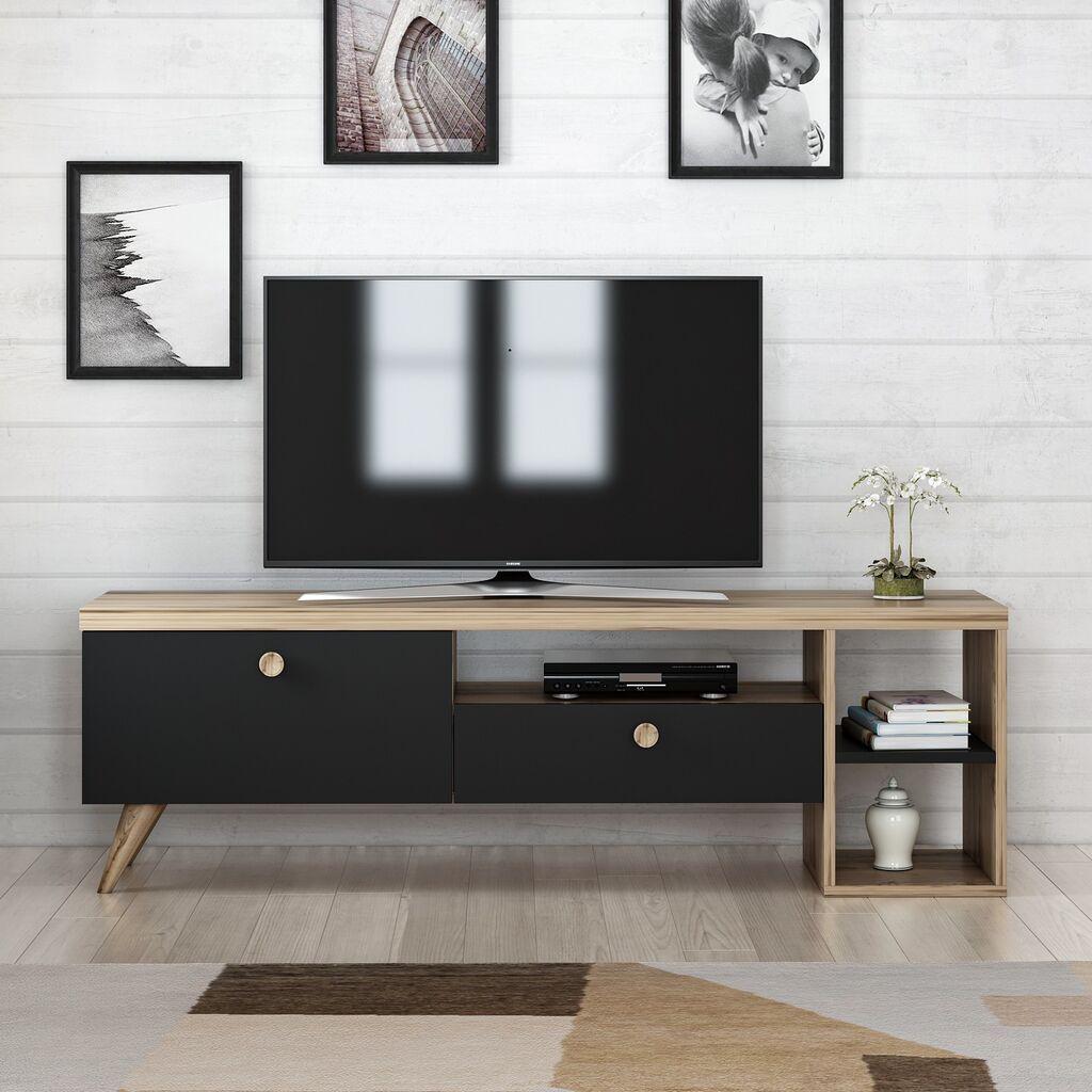 Hanah Home Parion TV polica, crno-smeđa