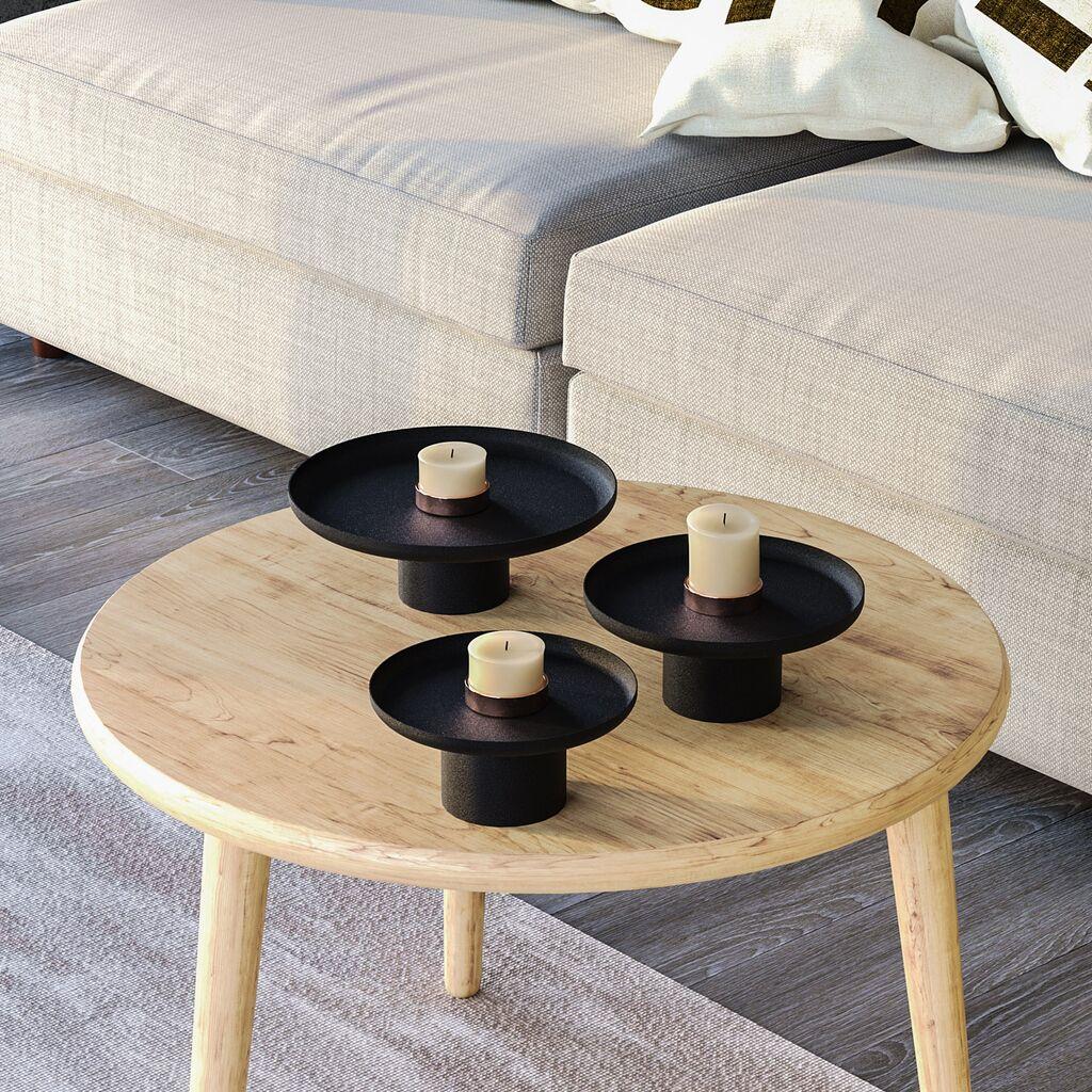 Aberto Design Set ukrasnih poslužavnika, 3 komada, crni