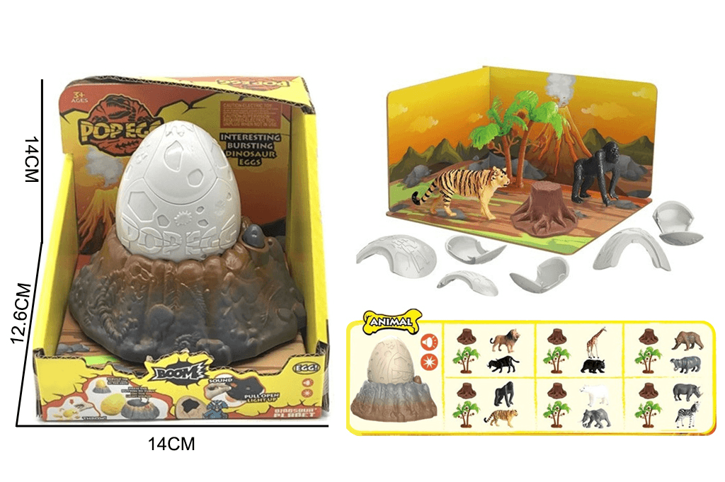 Igračka dinosaurovo jaje sa svjetlosnim čipom MKX564455, 14x13x13cmm, Šareno