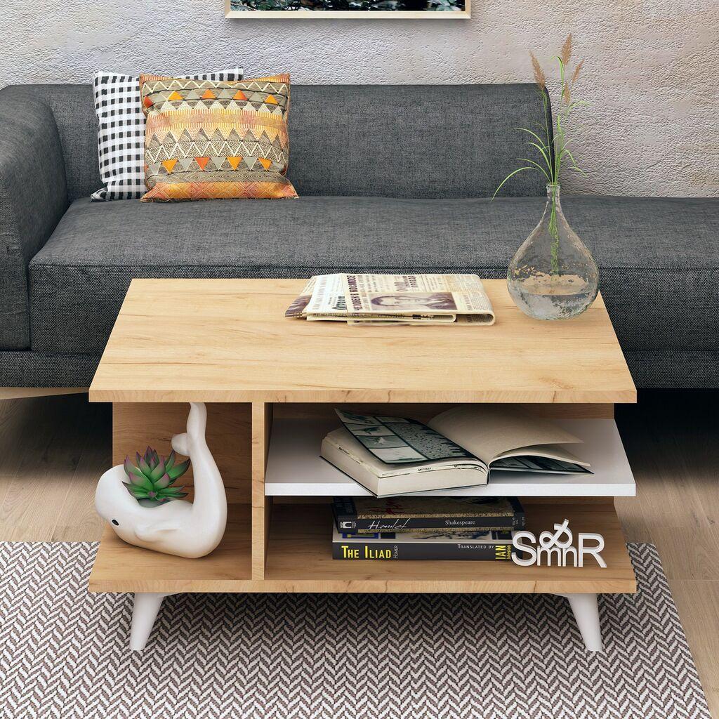 Hanah Home Club sto Skull 80x40x80cm Hrast-Bijela