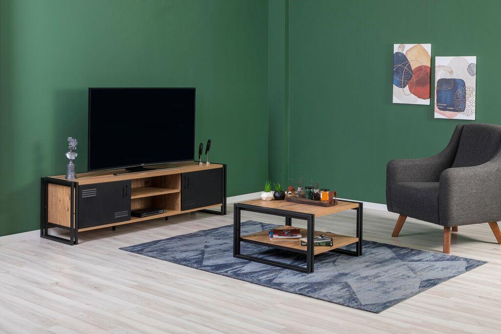 Hanah Home Set TV komoda i klub stolić bež-crni
