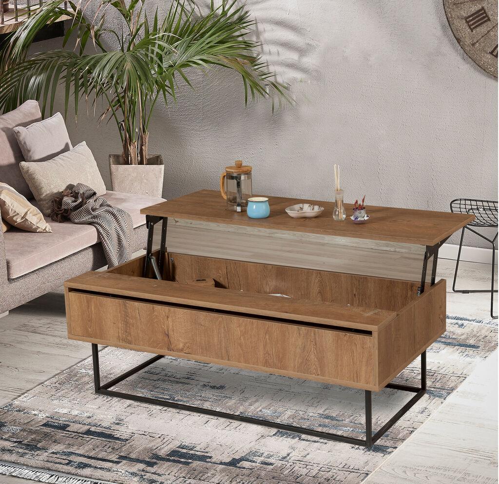 Hanah Home Est Klub sto 120x43x60cm, Smeđa