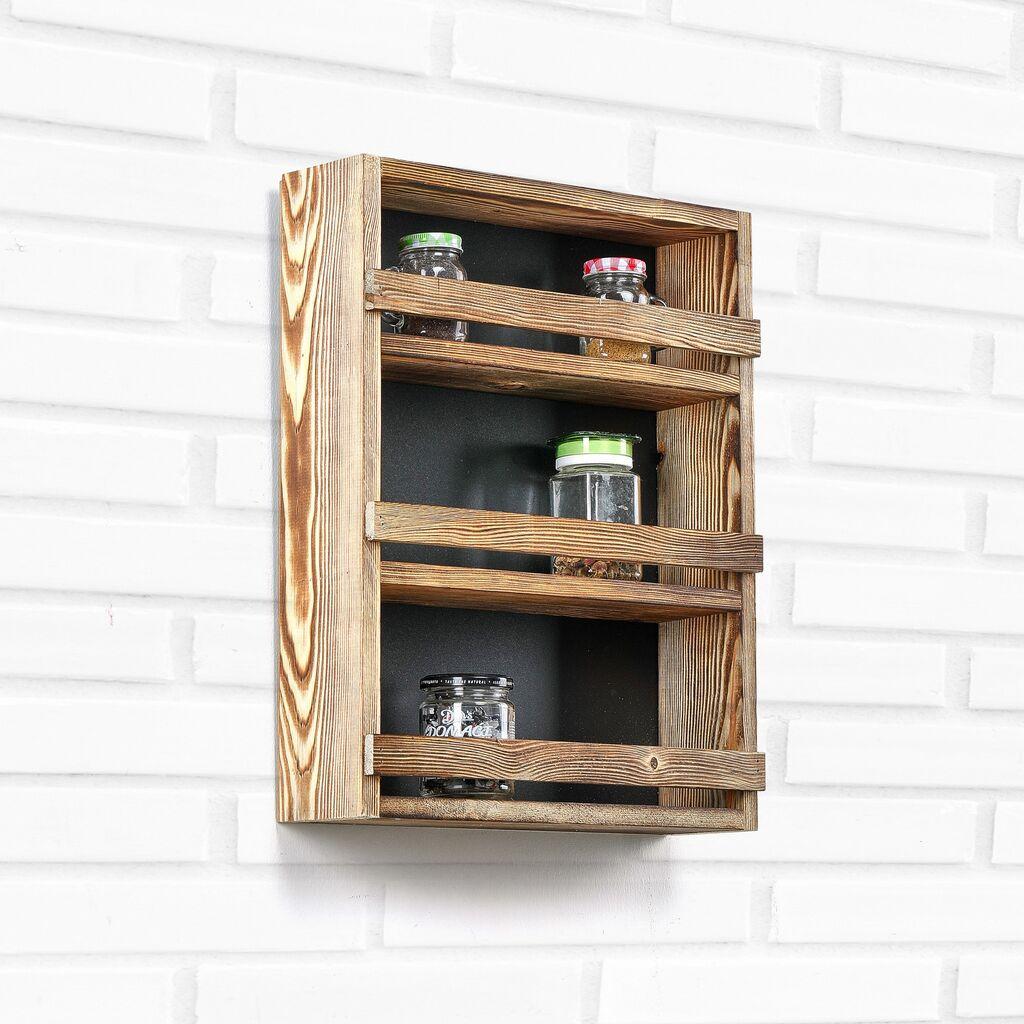 Aberto Design Kuhinjska polica Velika troslojna polica, 48 x 34 x 8 cm, Smeđa