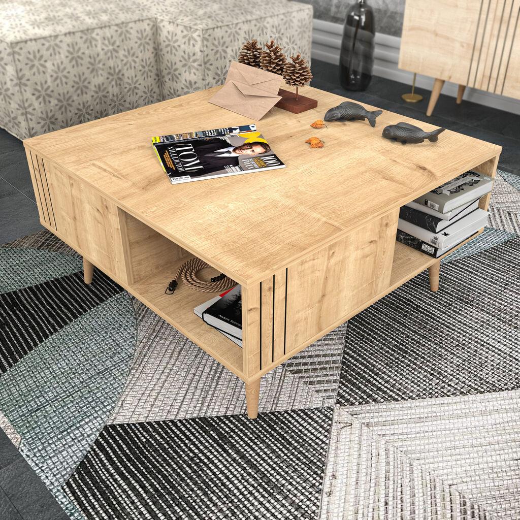 Hanah Home Club sto Ronas 89.6x46.5x89.6cm Hrast