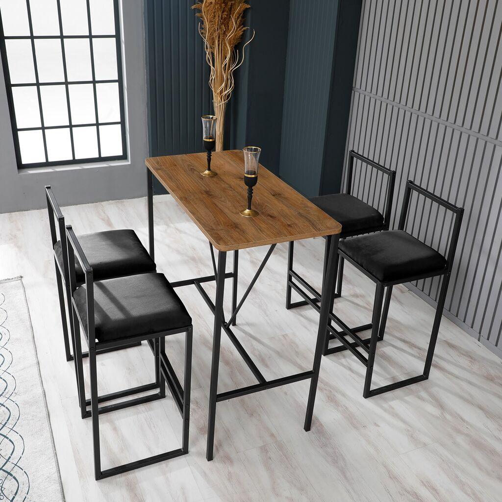Atelier del Sofa Set od 4 barske stolice i barskog stola Nordijski orah