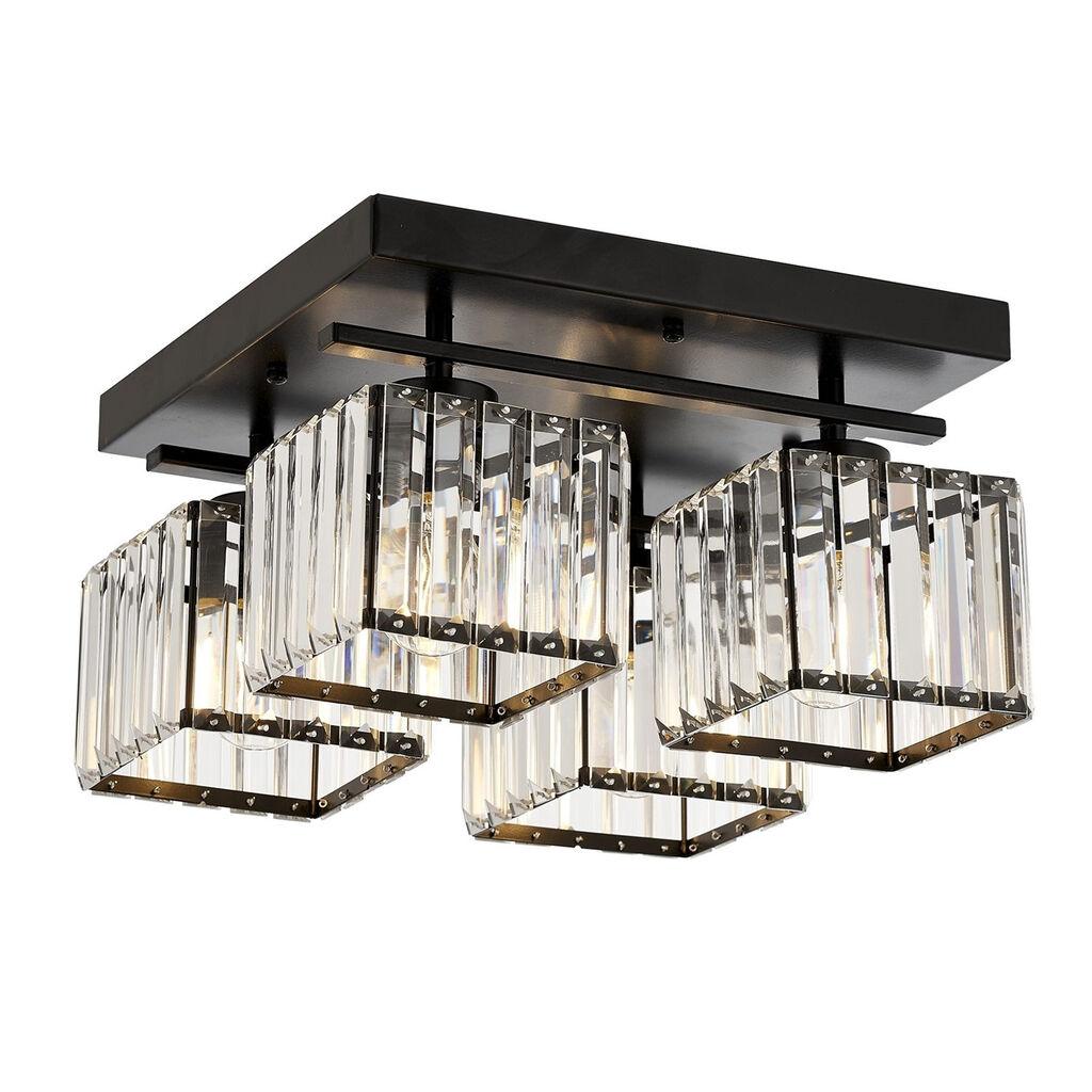 Opviq kristalni luster 301AUR1204, 40x40x22cm, crni